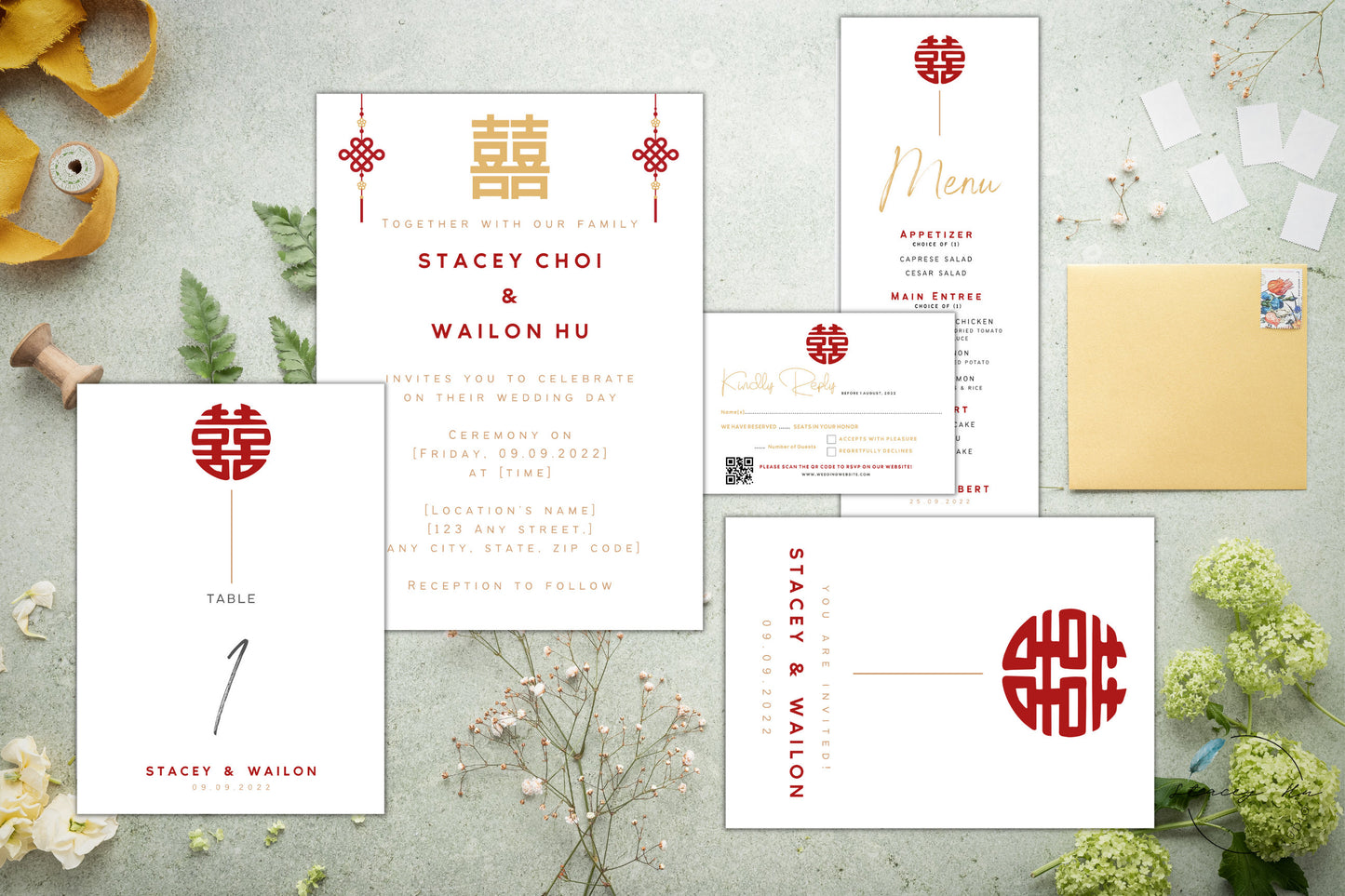 Minimal Asian Wedding Table Number | 5x7 IN