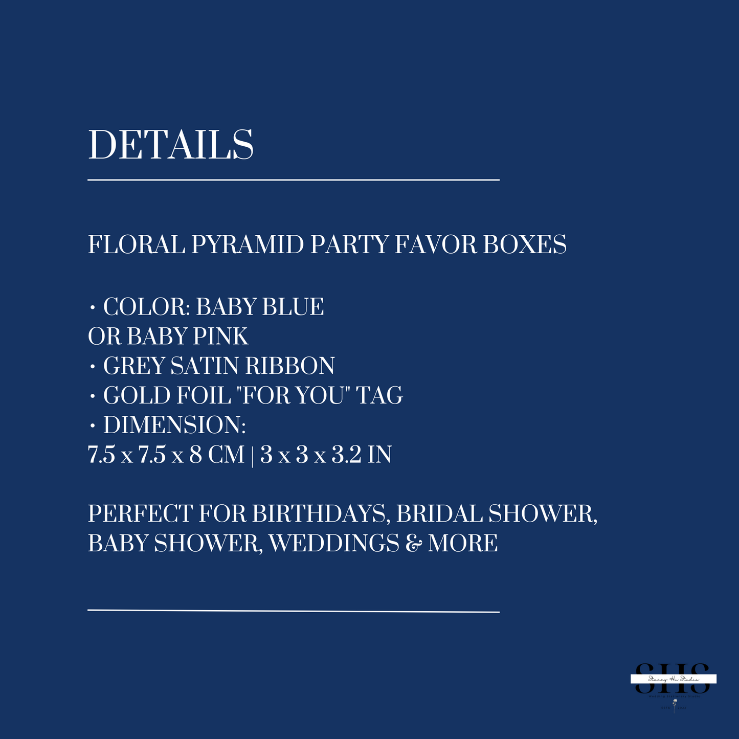 Rosy Pyramid Party Favor Boxes | Small | 2 Colors