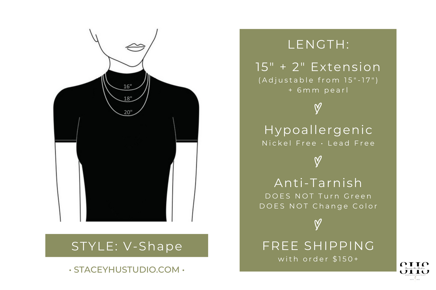 Simple V-Shape Pendant Necklace | Personalized Bride Proposal Card | Gift Box Add-on