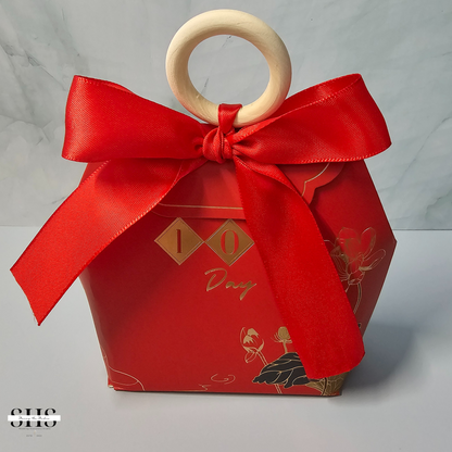 100 Day Celebration | Red Egg and Ginger | Pouch | Small Party Favor Box