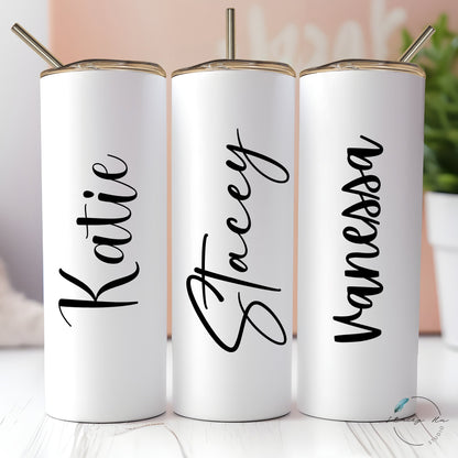 Custom Personalized Name Tumbler | Stainless Steel Cup With Straw | 20 oz