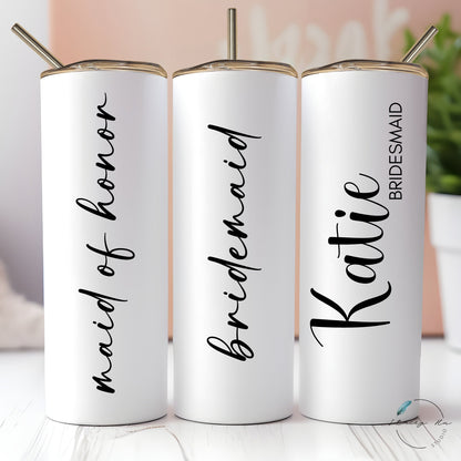 Custom Personalized Name Tumbler | Stainless Steel Cup With Straw | 20 oz