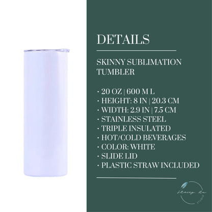 Custom Personalized Name Tumbler | Stainless Steel Cup With Straw | 20 oz