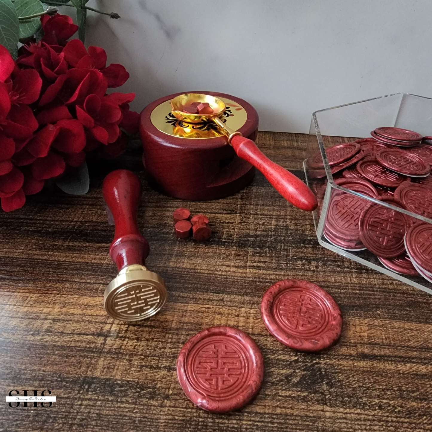 Made-to-order | Double Happiness Adhesive Wax Seals | 4 Styles | 11 Colors