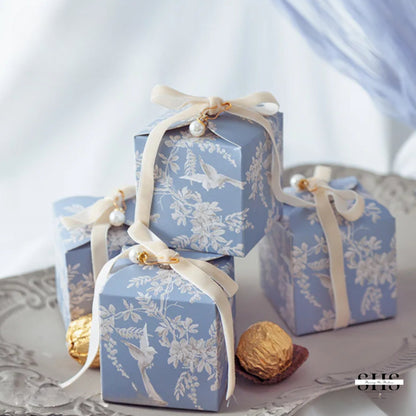 Elegant Dove Floral Square Party Boxes | Small | 2 Colors