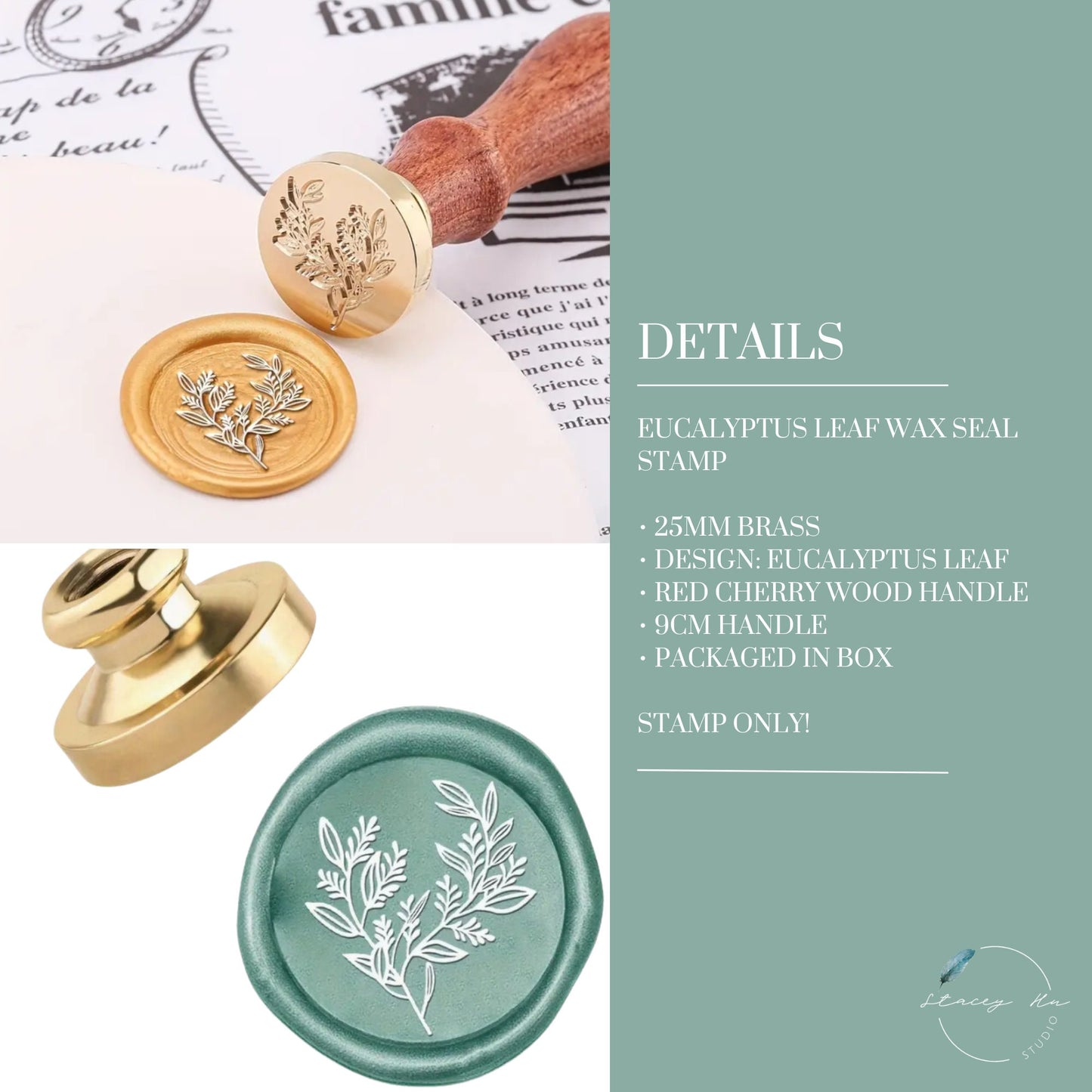 Eucalyptus Leaf Wax Seal Stamp | Stamp Only