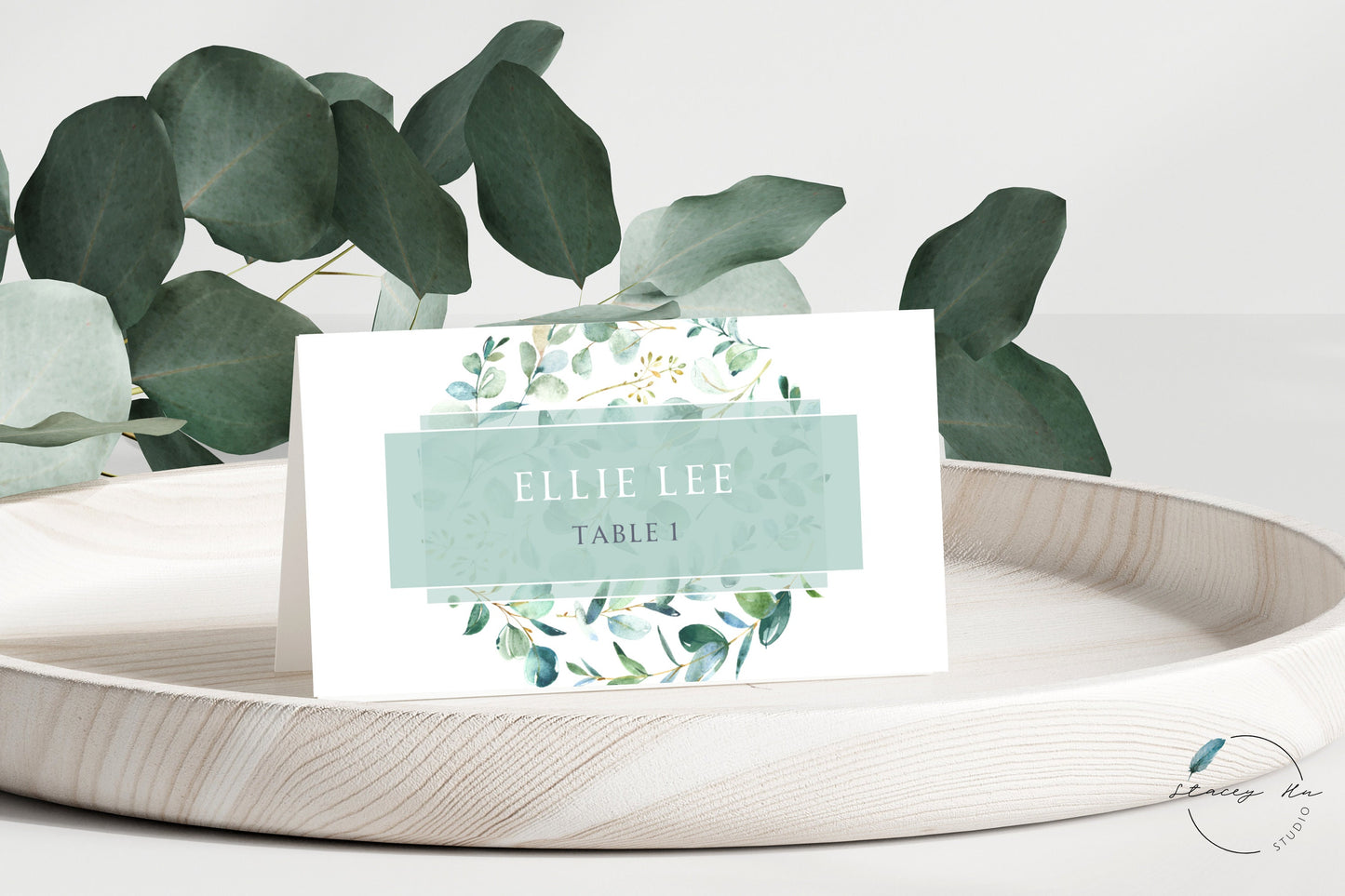 Geometric Greenery Place Cards | 3.5x4 IN