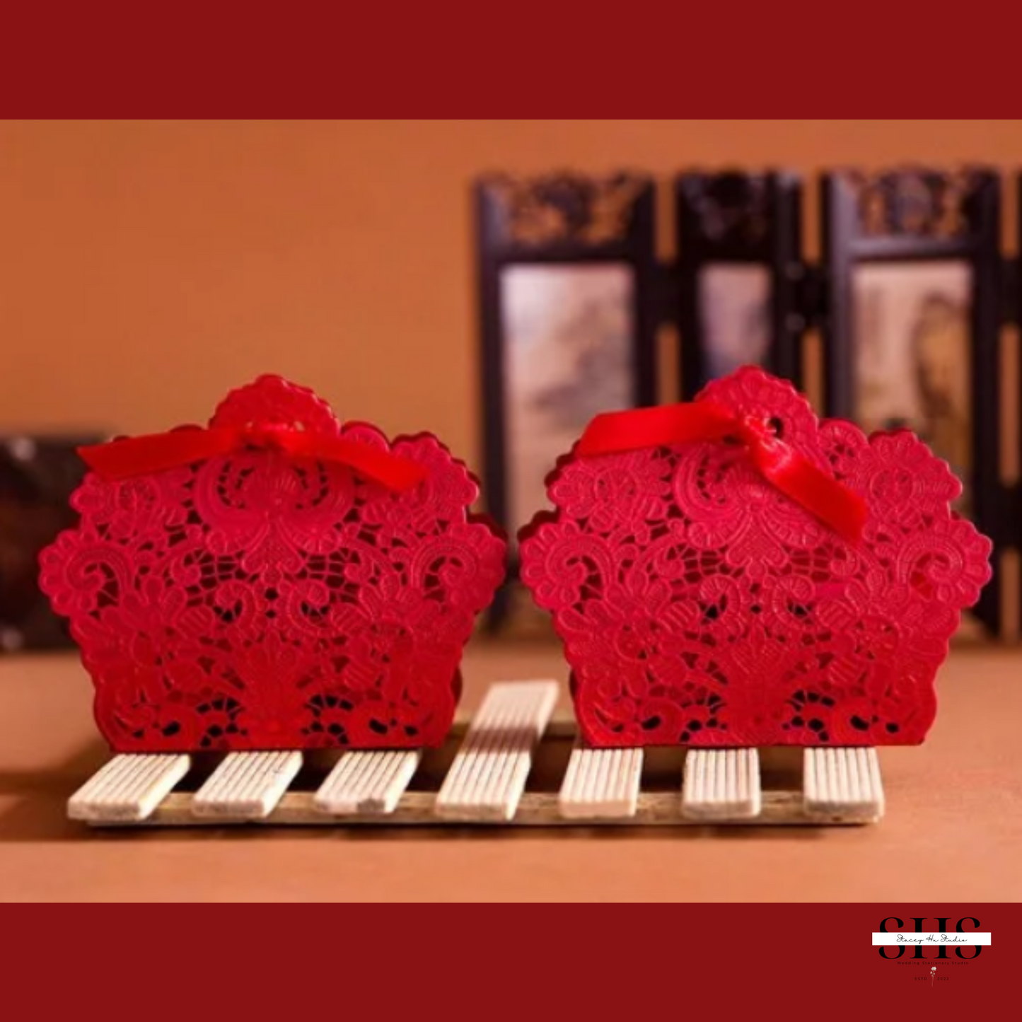Laser Cut Hollow Lace Flower Party Favor Boxes | Small