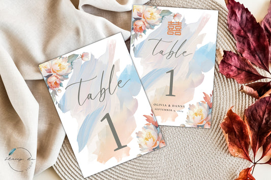 Lush Peony Garden Table Number | 5x7 IN