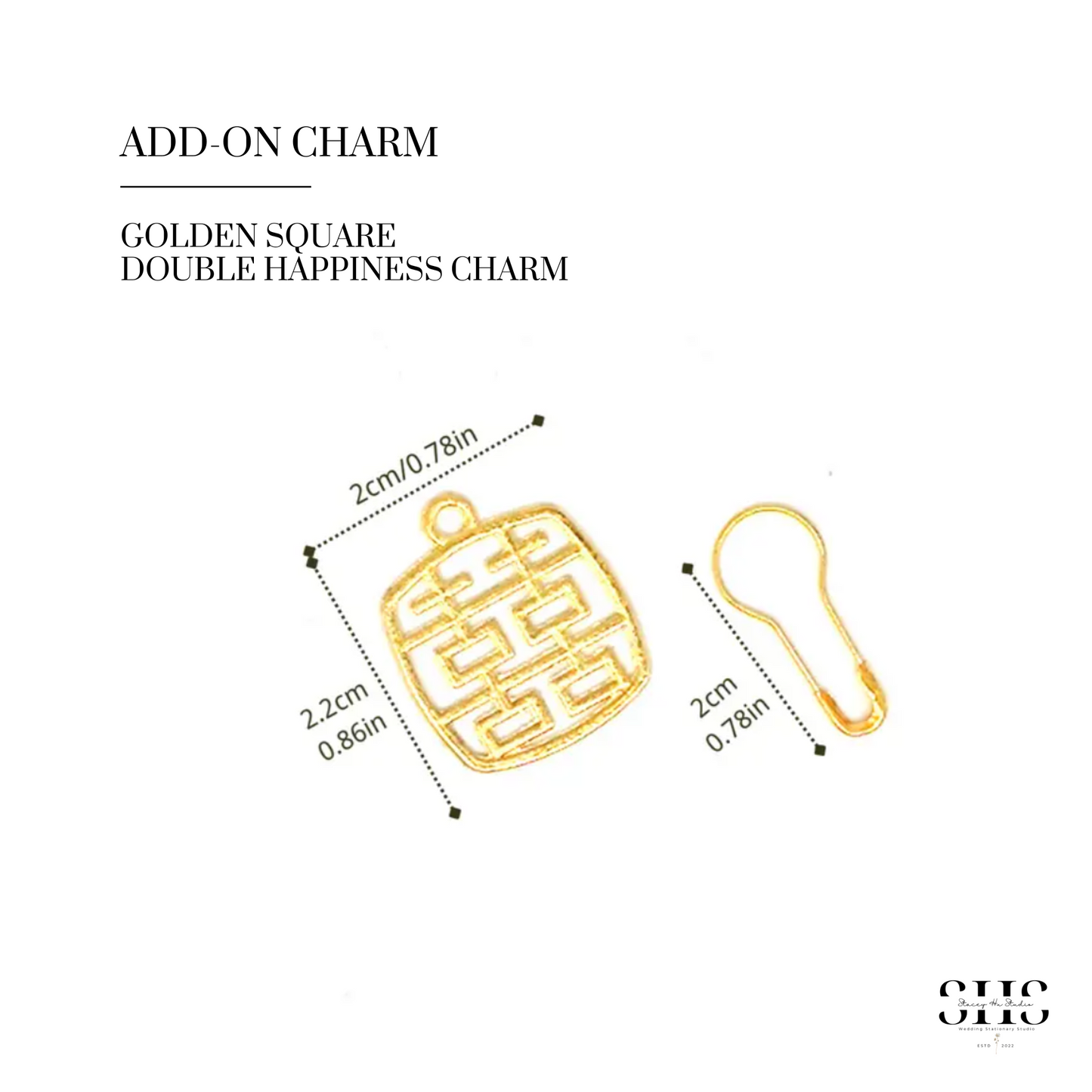 Red & Gold Sakura Party Favor Bag | Double Happiness Charm Add-on