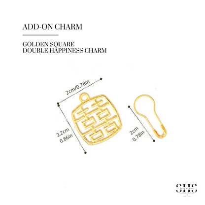 Red & Gold Sakura Party Favor Bag | Double Happiness Charm Add-on