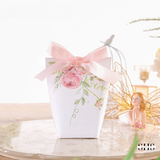 Simple Rosy Pink French Style Party Favor Boxes | Small