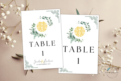 Simple Greenery Wedding Table Number | 4x6 IN