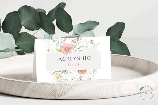 Simple Spring Bloom Place Card | 3.5x4 IN