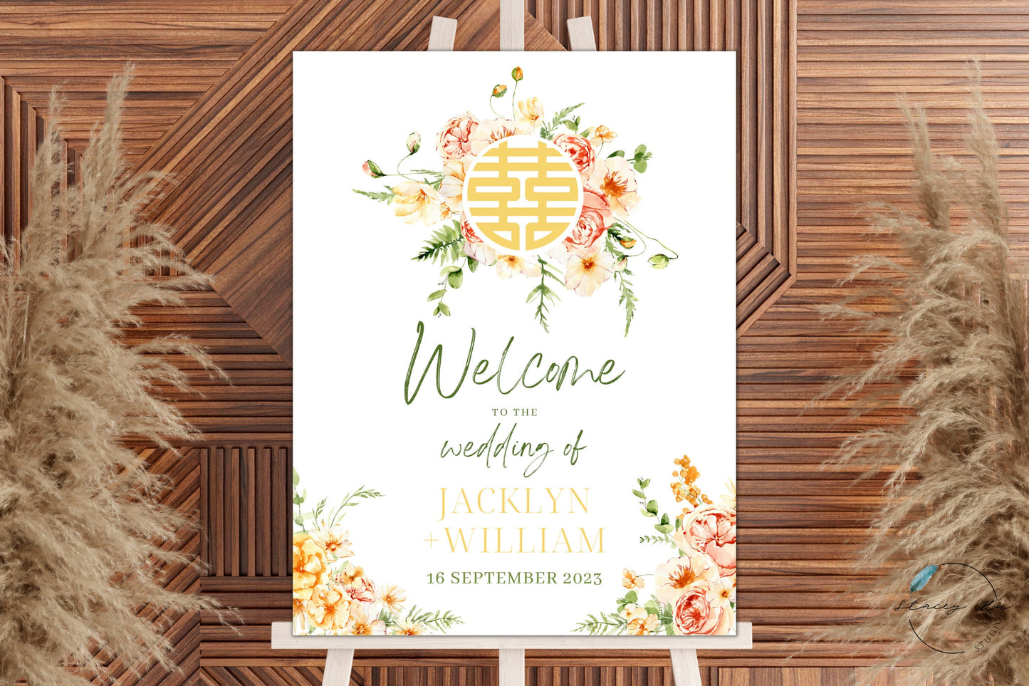 Sunny Field Floral Welcome Sign | Portrait | 18x24 IN