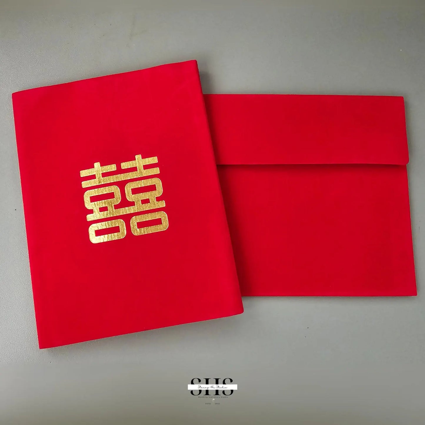 Trifold Card Holder & Envelope Set | Velvet & Gold Foil | Set of 10