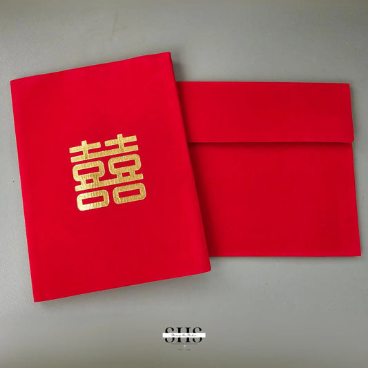 Trifold Card Holder & Envelope Set | Velvet & Gold Foil | Set of 10