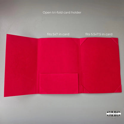 Trifold Card Holder & Envelope Set | Velvet & Gold Foil | Set of 10